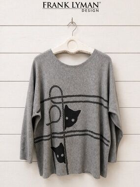 FRANK LYMAN – Cat Motif Sweater size XXL